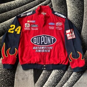 Vintage 2000s Y2K Jeff Gordon Racing Flames Jacket